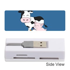 Friends Not Food - Cute Cow, Pig And Chicken Memory Card Reader (stick)  by Valentinaart