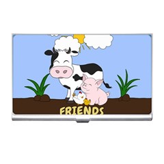 Friends Not Food - Cute Cow, Pig And Chicken Business Card Holders by Valentinaart