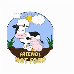 Friends Not Food - Cute Cow, Pig And Chicken Small Garden Flag (two Sides) by Valentinaart