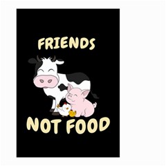 Friends Not Food - Cute Cow, Pig And Chicken Small Garden Flag (two Sides) by Valentinaart