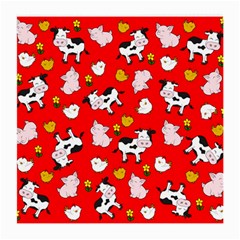 The Farm Pattern Medium Glasses Cloth (2-side) by Valentinaart