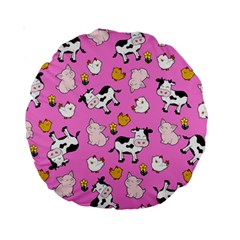 The Farm Pattern Standard 15  Premium Round Cushions