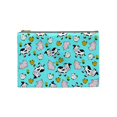 The Farm Pattern Cosmetic Bag (medium)  by Valentinaart