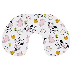 The Farm Pattern Travel Neck Pillows by Valentinaart