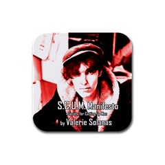 Valerie Solanas Rubber Square Coaster (4 Pack)  by Valentinaart