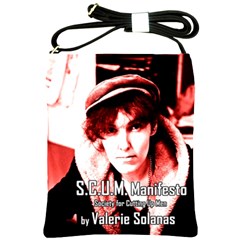 Valerie Solanas Shoulder Sling Bags by Valentinaart