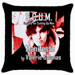 Valerie Solanas Throw Pillow Case (black) by Valentinaart