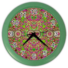 Love The Wood Garden Of Apples Color Wall Clocks by pepitasart