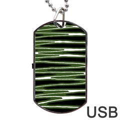 Sketched Wavy Stripes Pattern Dog Tag Usb Flash (two Sides) by dflcprints