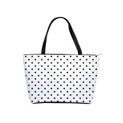 White Polka Dots Shoulder Handbags by jumpercat