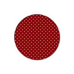 Red Polka Dots Rubber Coaster (round)  by jumpercat