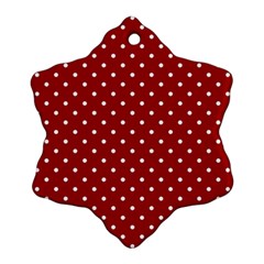 Red Polka Dots Snowflake Ornament (two Sides) by jumpercat