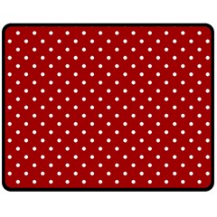 Red Polka Dots Double Sided Fleece Blanket (medium)  by jumpercat
