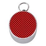 Red Polka Dots Mini Silver Compasses Front