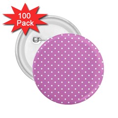 Pink Polka Dots 2 25  Buttons (100 Pack)  by jumpercat