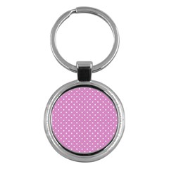 Pink Polka Dots Key Chains (round)  by jumpercat