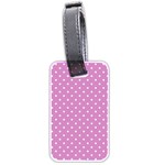 Pink Polka Dots Luggage Tags (Two Sides) Front