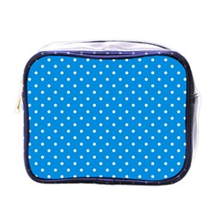 Blue Polka Dots Mini Toiletries Bags by jumpercat