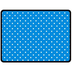 Blue Polka Dots Fleece Blanket (large)  by jumpercat