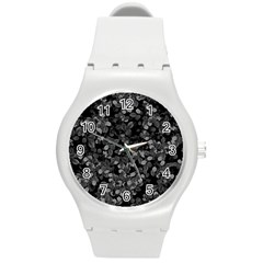 Dark Leaves Round Plastic Sport Watch (m) by jumpercat