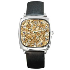 Leaves Autumm Square Metal Watch by jumpercat