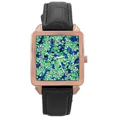 Moonlight On The Leaves Rose Gold Leather Watch  by jumpercat