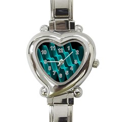 Background Light Glow Blue Green Heart Italian Charm Watch by Nexatart