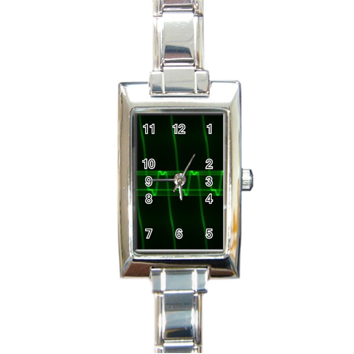 Background Signal Light Glow Green Rectangle Italian Charm Watch