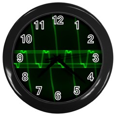 Background Signal Light Glow Green Wall Clocks (black) by Nexatart