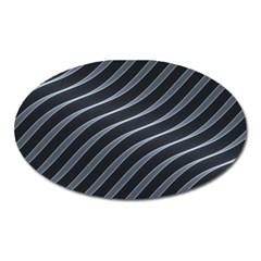 Metal Steel Stripped Creative Oval Magnet by Nexatart