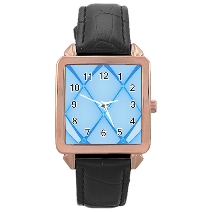 Background Light Glow Blue Rose Gold Leather Watch 