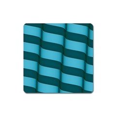 Curtain Stripped Blue Creative Square Magnet