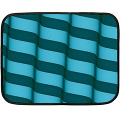 Curtain Stripped Blue Creative Double Sided Fleece Blanket (mini)  by Nexatart