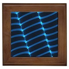 Background Neon Light Glow Blue Framed Tiles