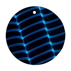 Background Neon Light Glow Blue Ornament (round) by Nexatart