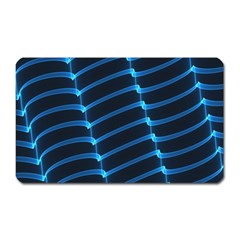 Background Neon Light Glow Blue Magnet (Rectangular)