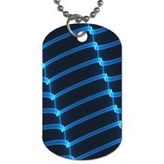 Background Neon Light Glow Blue Dog Tag (Two Sides)