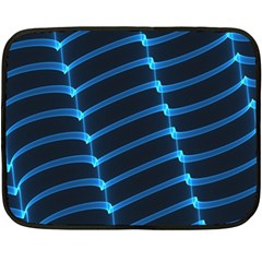 Background Neon Light Glow Blue Fleece Blanket (Mini)