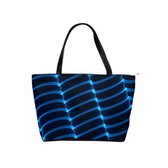 Background Neon Light Glow Blue Shoulder Handbags