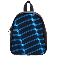 Background Neon Light Glow Blue School Bag (Small)