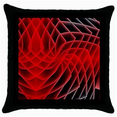 Abstract Red Art Background Digital Throw Pillow Case (black) by Nexatart