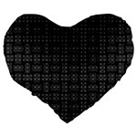 Background Weaving Black Metal Large 19  Premium Heart Shape Cushions Back