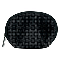 Background Weaving Black Metal Accessory Pouches (medium)  by Nexatart