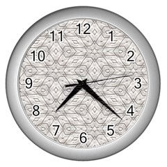 Background Wall Stone Carved White Wall Clocks (silver) 