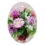 Flowers Roses Bouquet Art Nature Ornament (Oval) Front