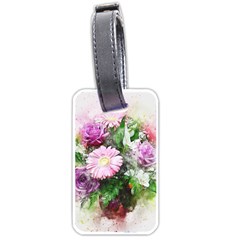 Flowers Roses Bouquet Art Nature Luggage Tags (one Side)  by Nexatart