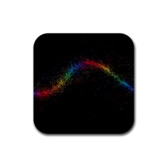 Background Light Glow Lines Colors Rubber Coaster (square)  by Nexatart