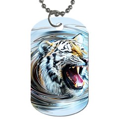 Tiger Animal Art Swirl Decorative Dog Tag (One Side)