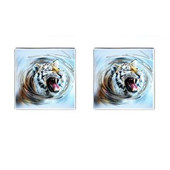 Tiger Animal Art Swirl Decorative Cufflinks (Square)