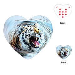 Tiger Animal Art Swirl Decorative Playing Cards (Heart) 